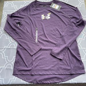 Under Armour Women’s Long Sleeve Purple T-shirt with Flower Logo